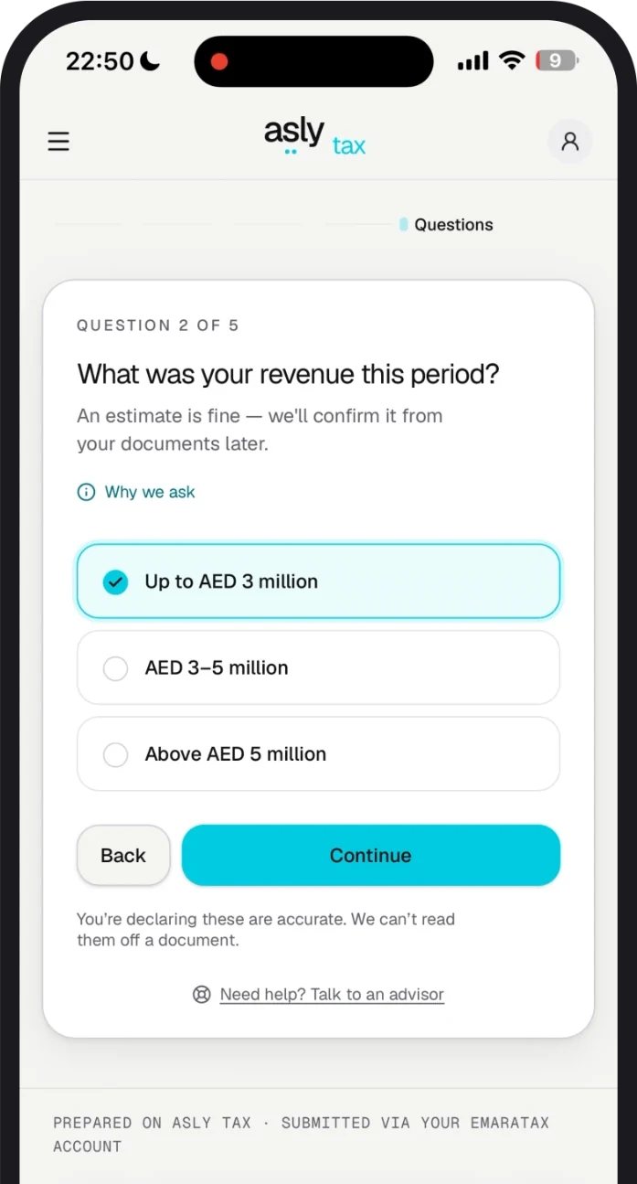 asly tax step 03 — Answer some questions