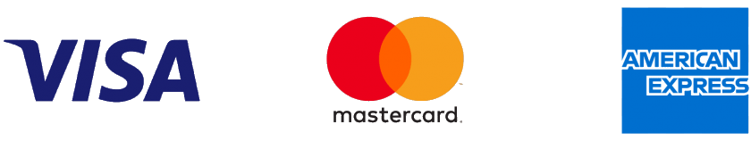 Visa, Mastercard and American Express accepted